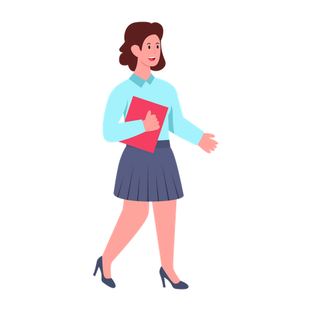 Businesswoman walking Illustration