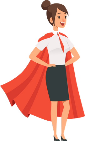 Businesswoman wearing cape Illustration