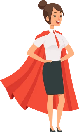 Businesswoman wearing cape  Illustration