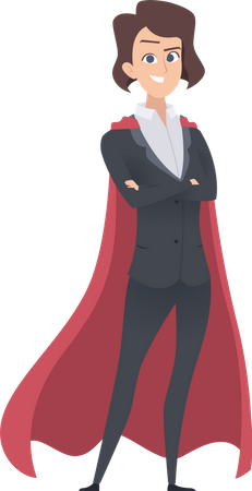 Businesswoman wearing cape  Illustration