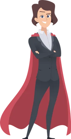 Businesswoman wearing cape  Illustration