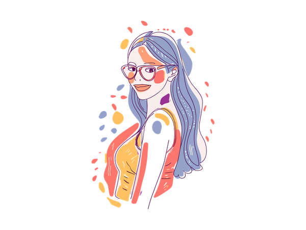 Businesswoman wearing eye spectacles  Illustration