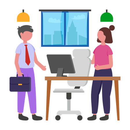 Businesswoman welcoming New Team Member  Illustration