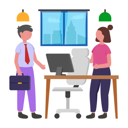Businesswoman welcoming New Team Member  Illustration