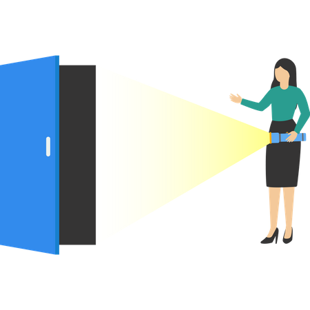 Businesswoman who wants to shine  Illustration