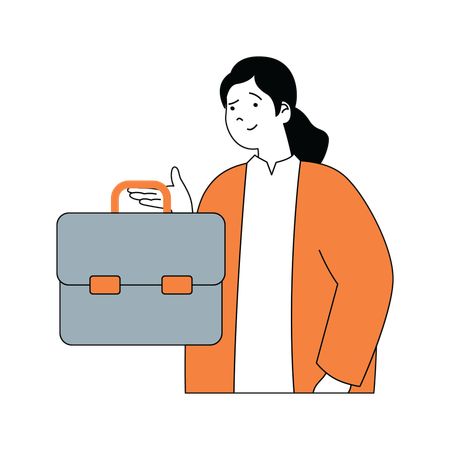 Businesswoman with briefcase  Illustration