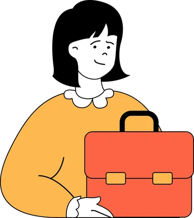 Businesswoman with briefcase  일러스트레이션