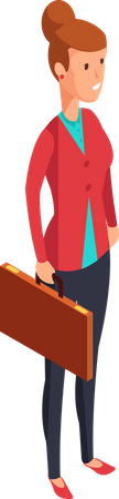 Businesswoman With Briefcase  Illustration