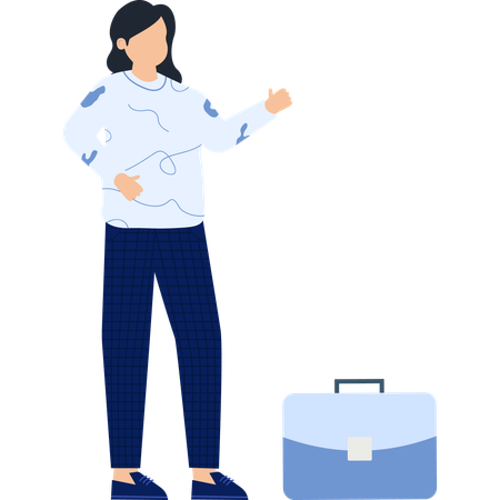 Businesswoman with Briefcaseta  Illustration