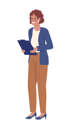 Businesswoman with clipboard  Illustration