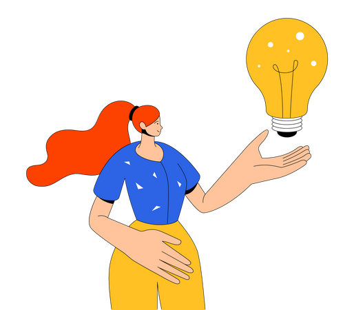 Businesswoman with creative idea  Illustration