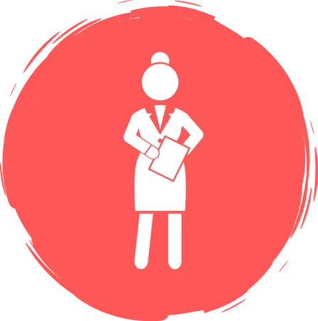 Businesswoman with document folder  Illustration