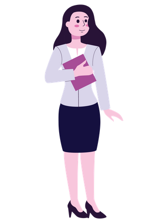 Businesswoman with folder  Illustration
