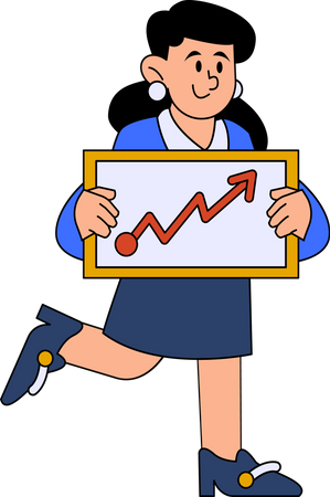 Businesswoman with growth chart  Illustration