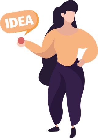 Businesswoman with idea  Illustration