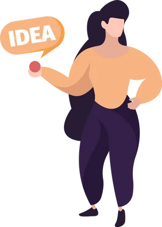 Businesswoman with idea  Illustration