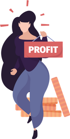 Businesswoman with investment profit  Illustration