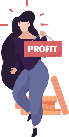 Businesswoman with investment profit  Illustration