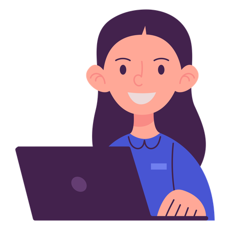 Businesswoman With Laptop  Illustration