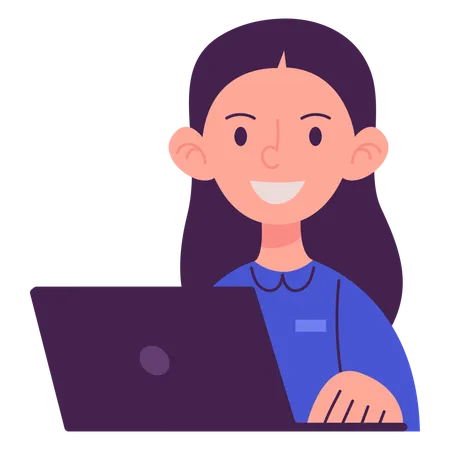 Businesswoman With Laptop  Illustration