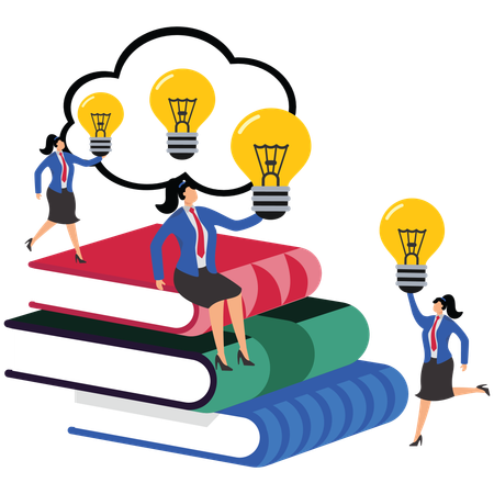 Businesswoman with learning idea  Illustration