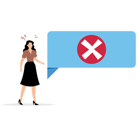 Businesswoman with no messages  Illustration