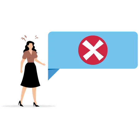 Businesswoman with no messages  Illustration