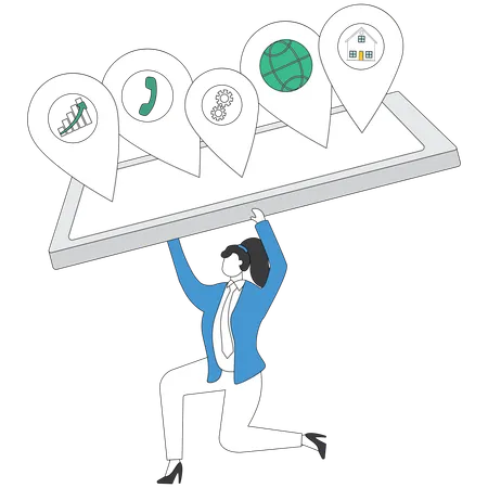 Businesswoman with overload information  Illustration