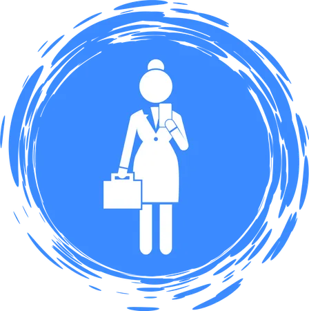 Businesswoman with smartphone and briefcase  Illustration