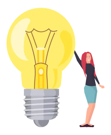 Businesswoman with startup idea  Illustration