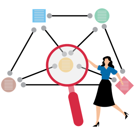 Businesswoman with structural thinking  Illustration
