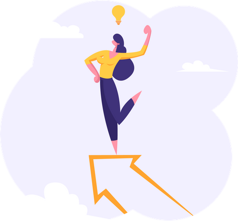 Businesswoman with success idea  Illustration