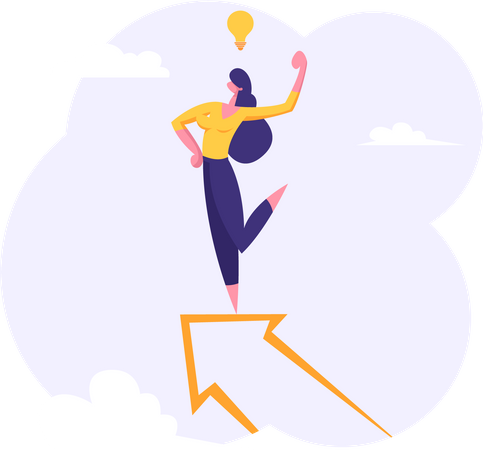 Businesswoman with success idea  Illustration