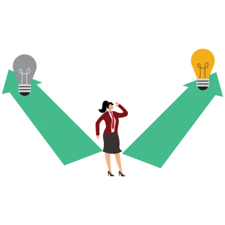 Businesswoman with success option  Illustration