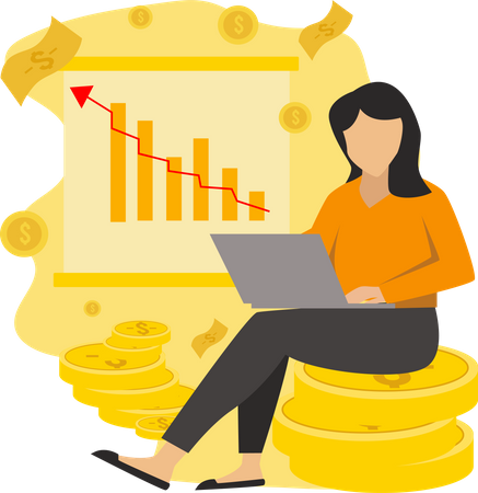 Businesswoman with successful investment  Illustration