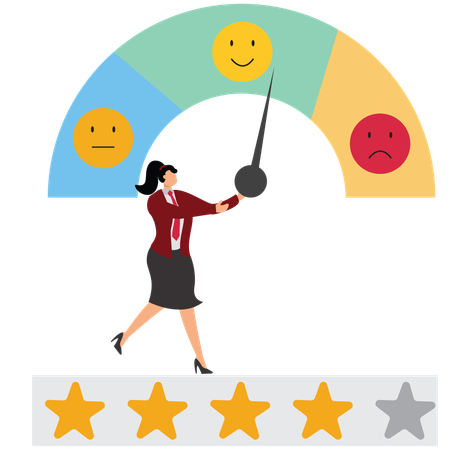 Businesswoman working for performance rating  Illustration