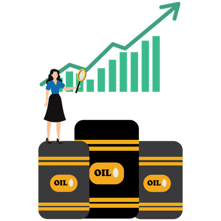 Businesswoman working in oil industry  Illustration