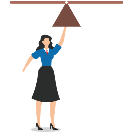 Businesswoman working on business balancing  Illustration