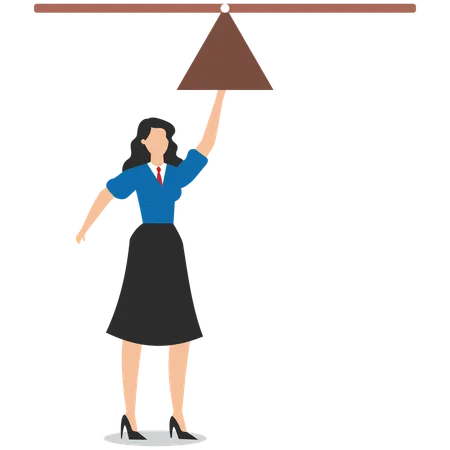 Businesswoman working on business balancing  Illustration