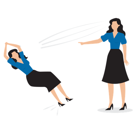 Businesswoman working on business conflict  Illustration