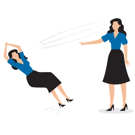 Businesswoman working on business conflict  Illustration