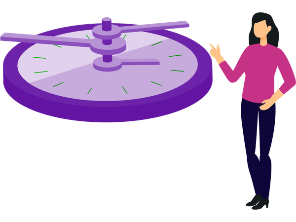Businesswoman working on business deadline  Illustration