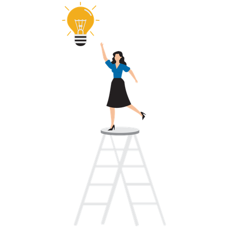 Businesswoman working on business idea  Illustration