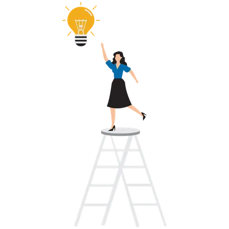 Businesswoman working on business idea  Illustration