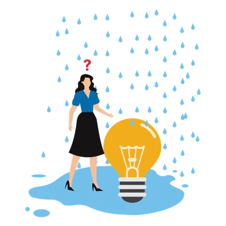 Businesswoman working on business idea  Illustration