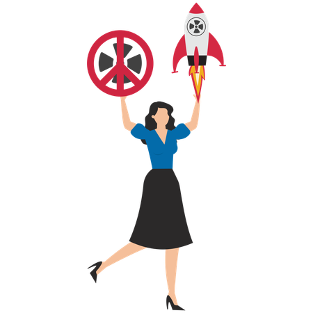 Businesswoman working on business peace  Illustration