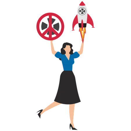 Businesswoman working on business peace  Illustration