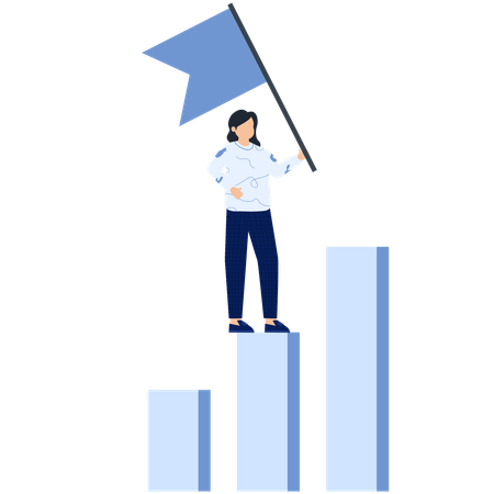 Businesswoman working on business success  Illustration