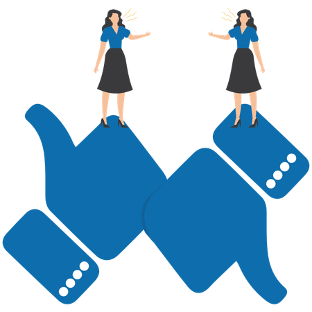 Businesswoman working on customer feedback  Illustration
