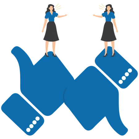 Businesswoman working on customer feedback  Illustration